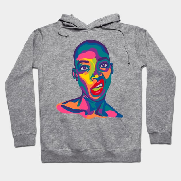 Snarl Woman Pop Art Portrait Hoodie by Slightly Unhinged